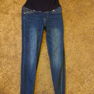 KanCan Skinny Ankle Over the Bump Frayed Hem Maternity Jean